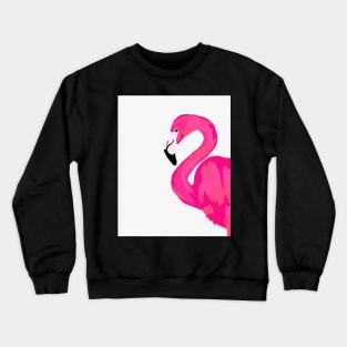 Pink flamingo print, White, Pink, Modern art, Wall decor Crewneck Sweatshirt